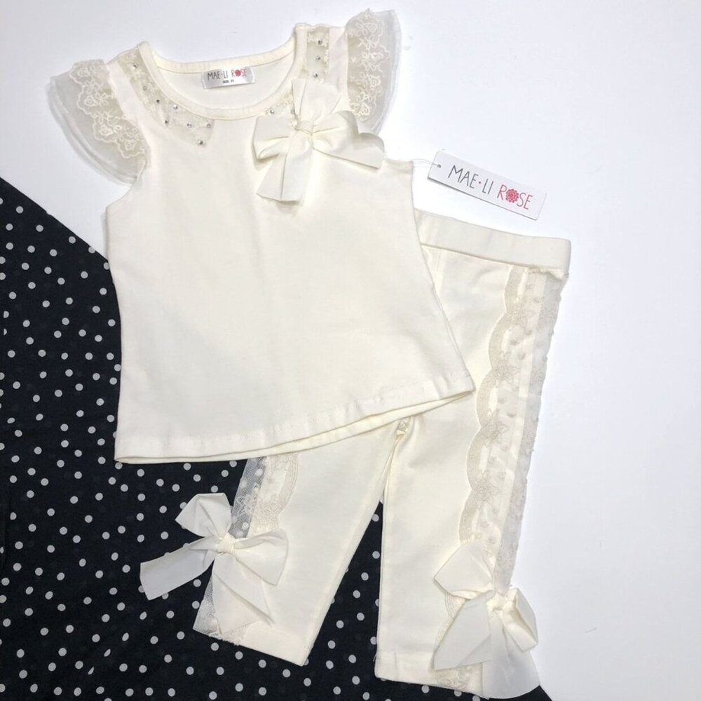 NWT • MAE LI ROSE Ivory 2-Pc Outfit/Set {3}